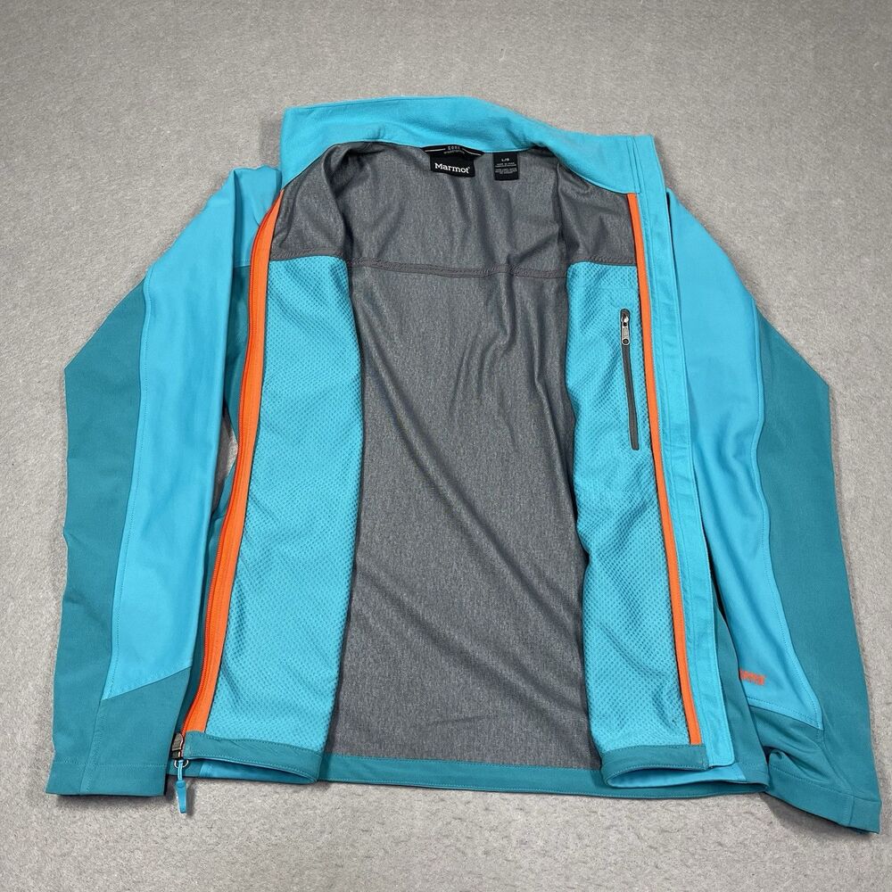 Marmot Jacket Women Large Blue Turquoise Leadville Gore Windstopper Shell Hiking - Picture 5 of 14